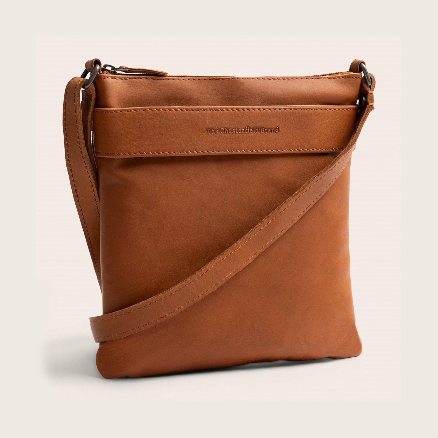 Leren Crossbody Tas Cognac Trenton