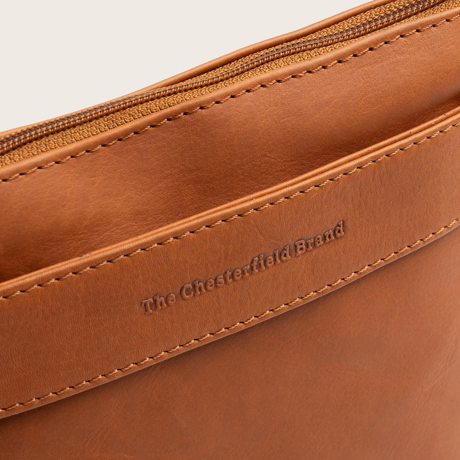 Leren Crossbody Tas Cognac Trenton