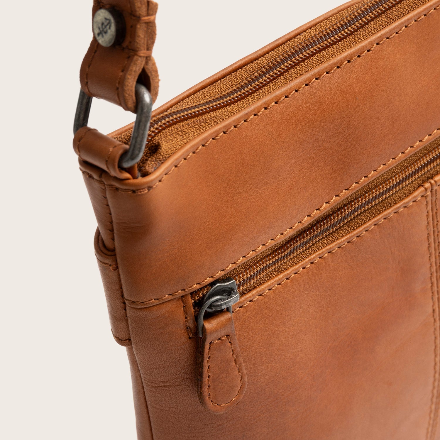 Leren Crossbody Tas Cognac Trenton