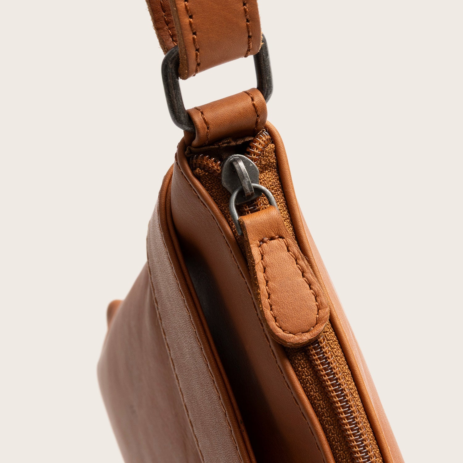 Leren Crossbody Tas Cognac Trenton