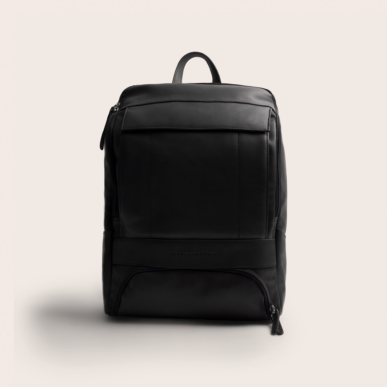Leren Laptoprugzak Zwart Rich