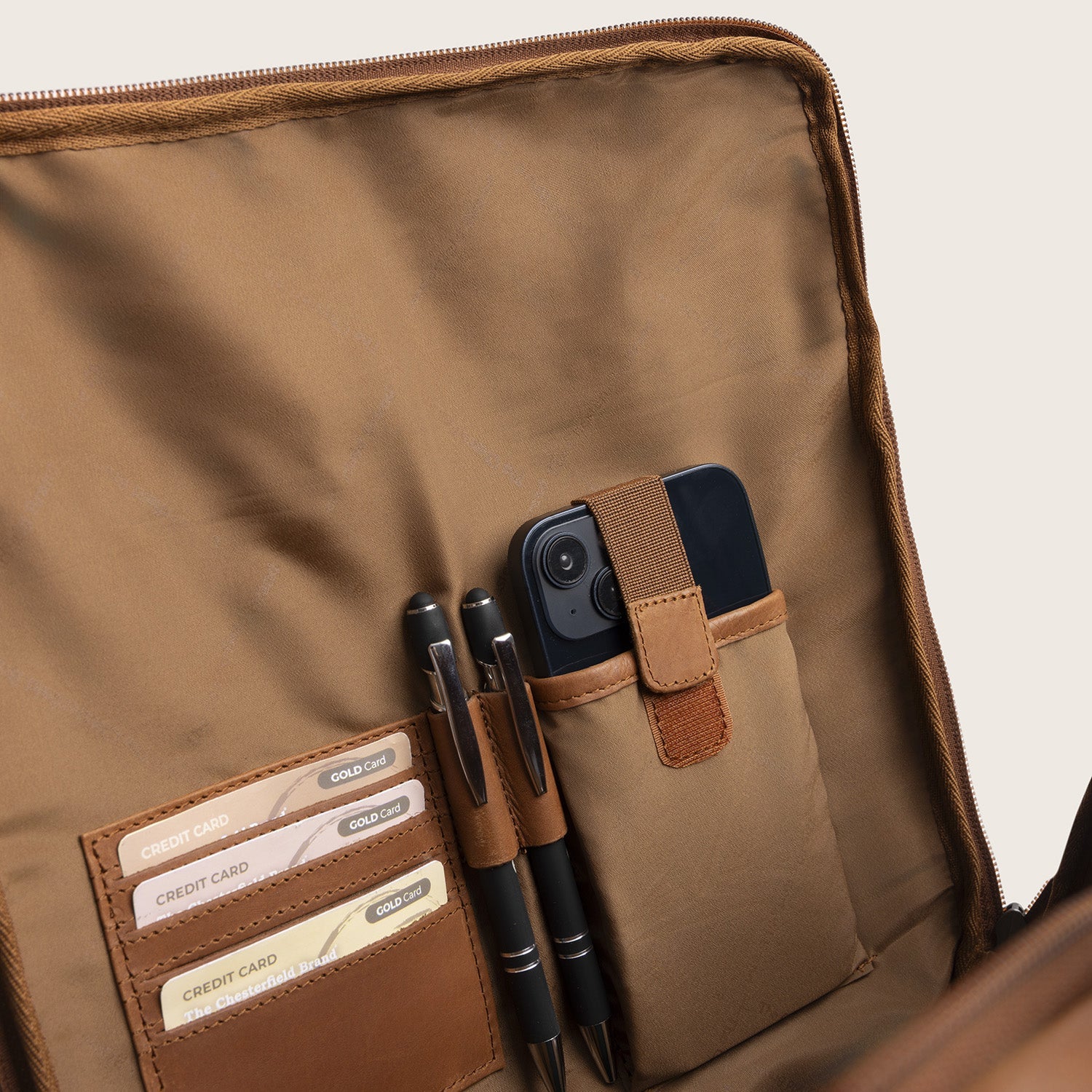 Leren Laptoprugzak Cognac Rich