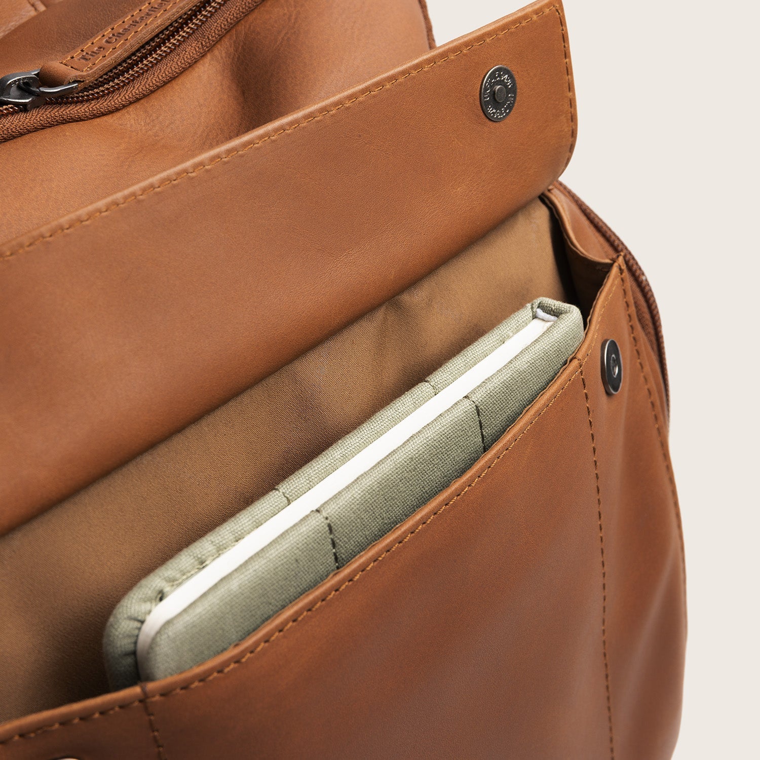 Leren Laptoprugzak Cognac Rich
