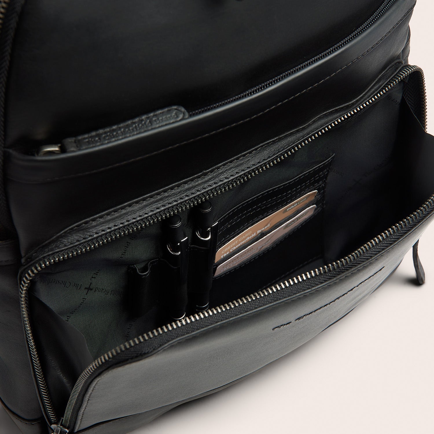 Leren Laptoprugzak Zwart Austin