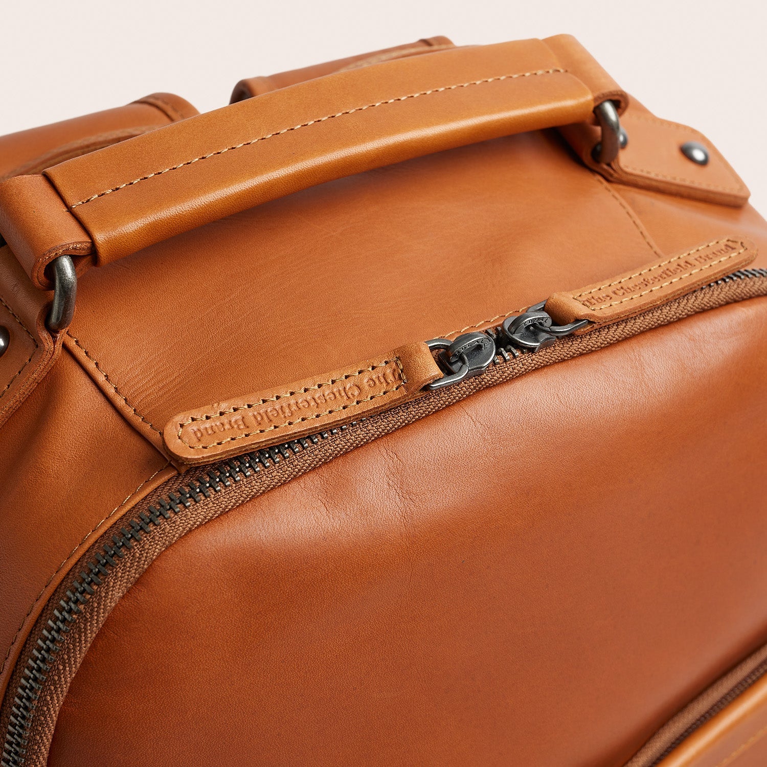 Leren Laptoprugzak Cognac Austin