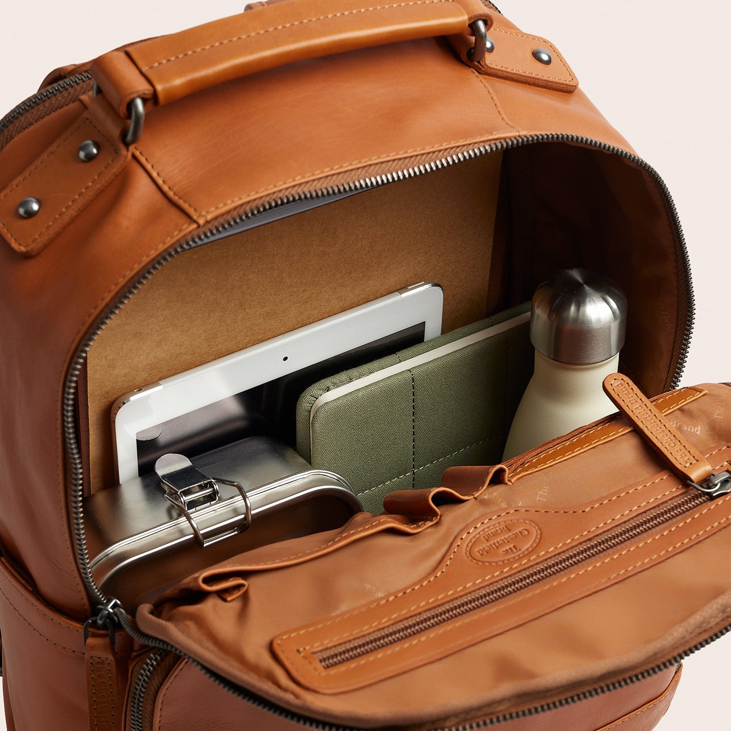 Leren Laptoprugzak Cognac Austin