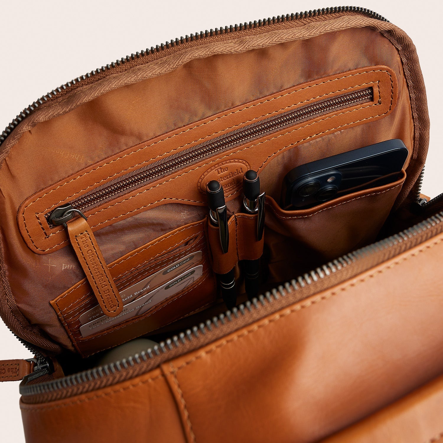 Leren Laptoprugzak Cognac Austin