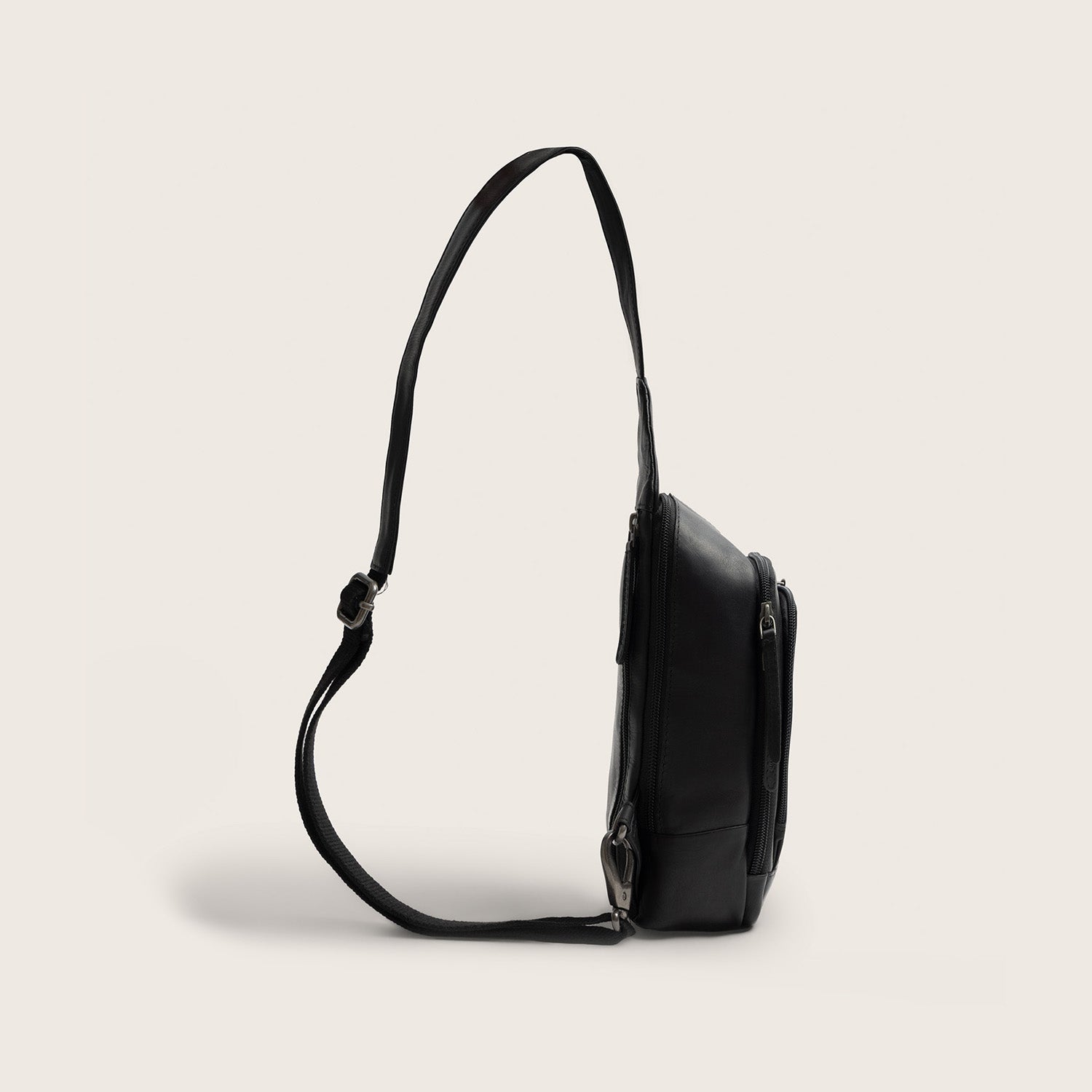 Leren Sling Bag Zwart Riga
