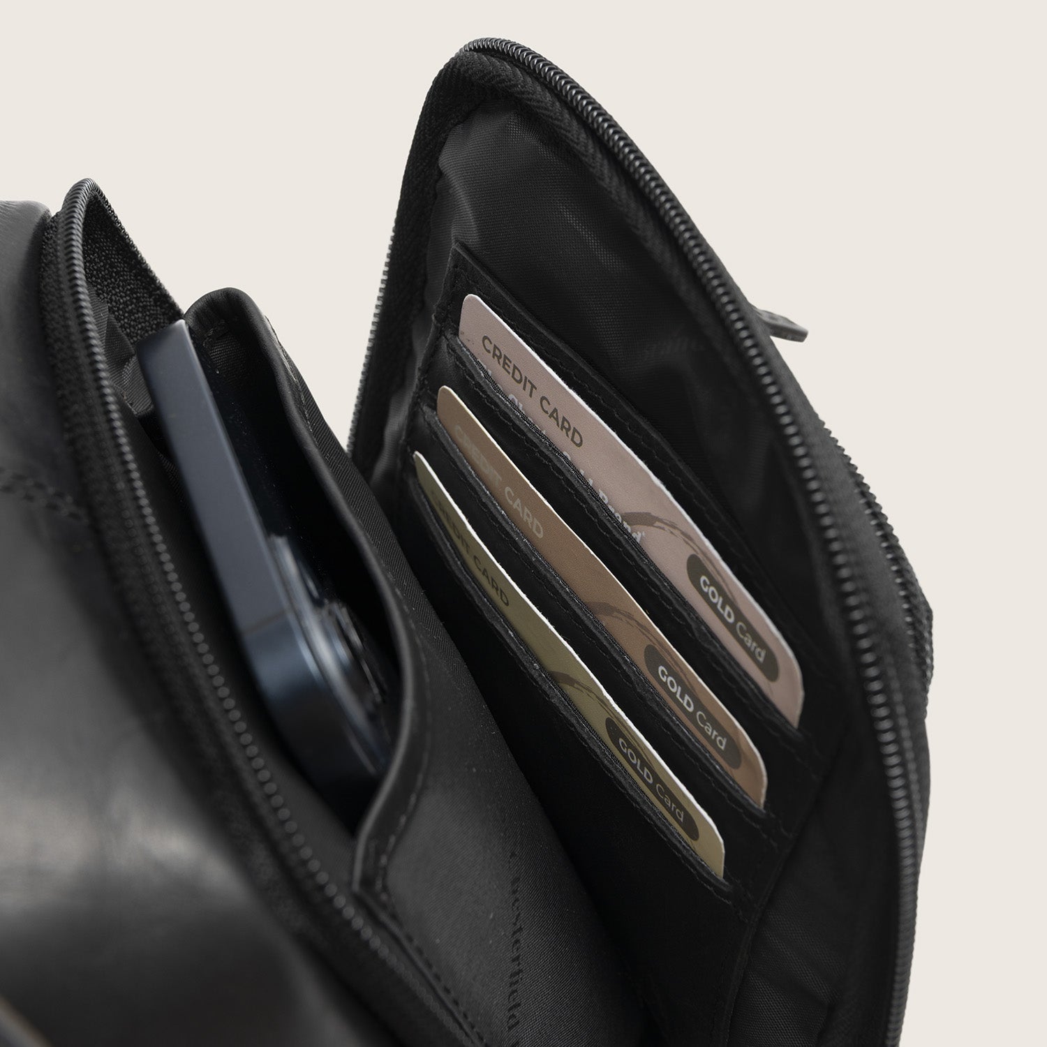 Leren Sling Bag Zwart Riga