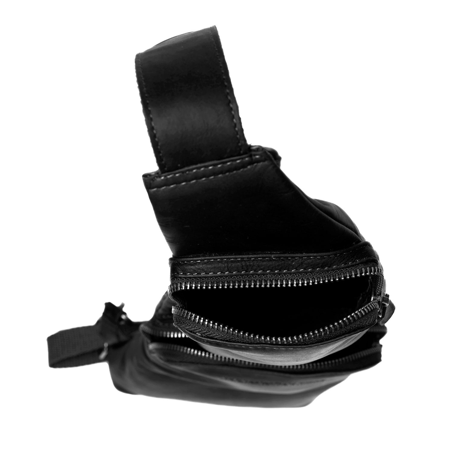 Leren Sling Bag Zwart Logan