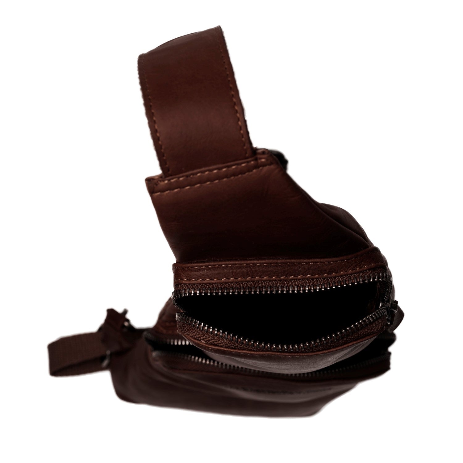 Leren Sling Bag Bruin Logan