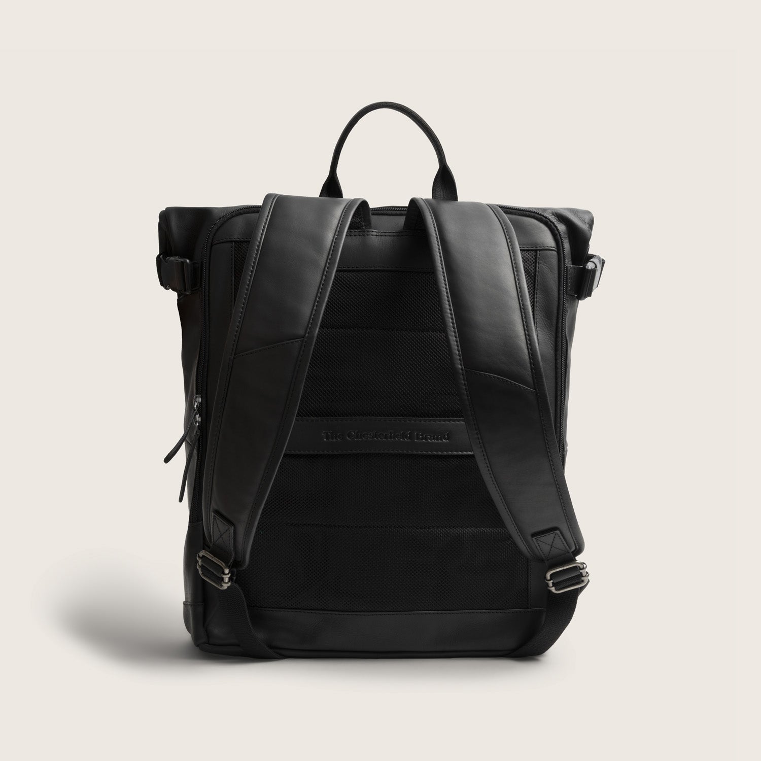 Leren Rolltop Rugzak Zwart Liverpool