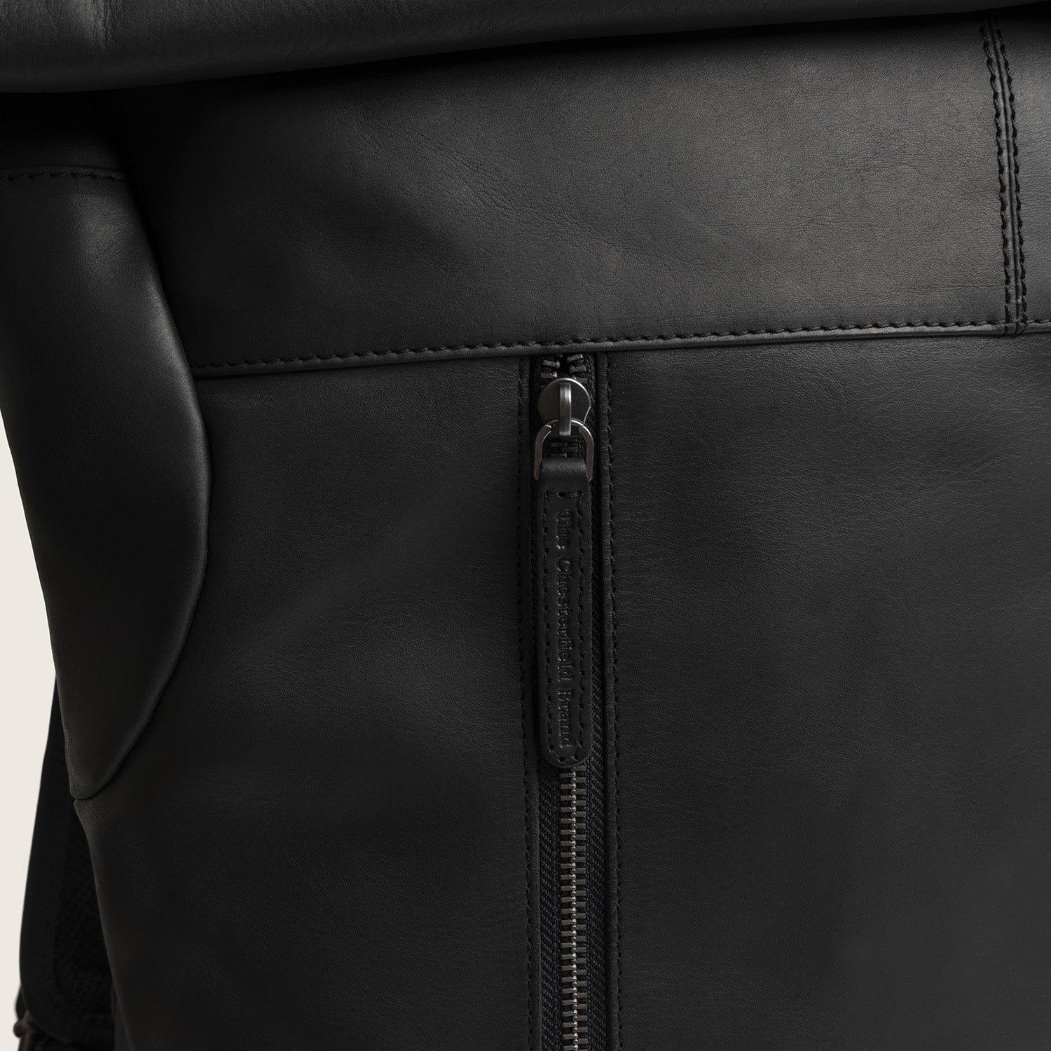 Leren Rolltop Rugzak Zwart Liverpool