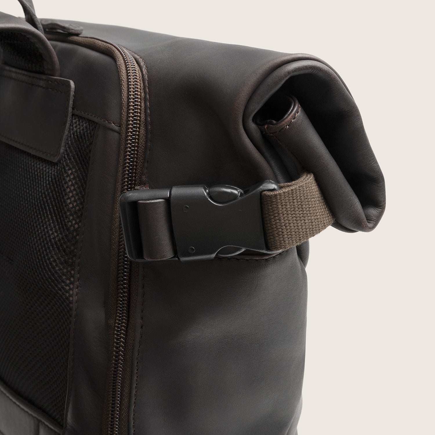 Leren Rolltop Rugzak Bruin Liverpool