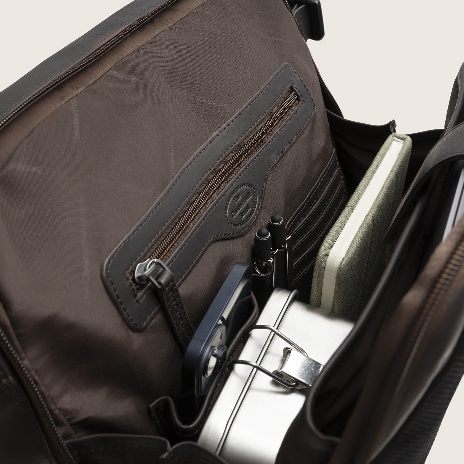 Leren Rolltop Rugzak Bruin Liverpool