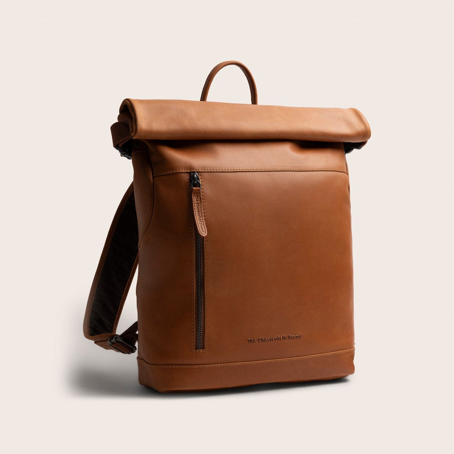Leren Rolltop Rugzak Cognac Mazara