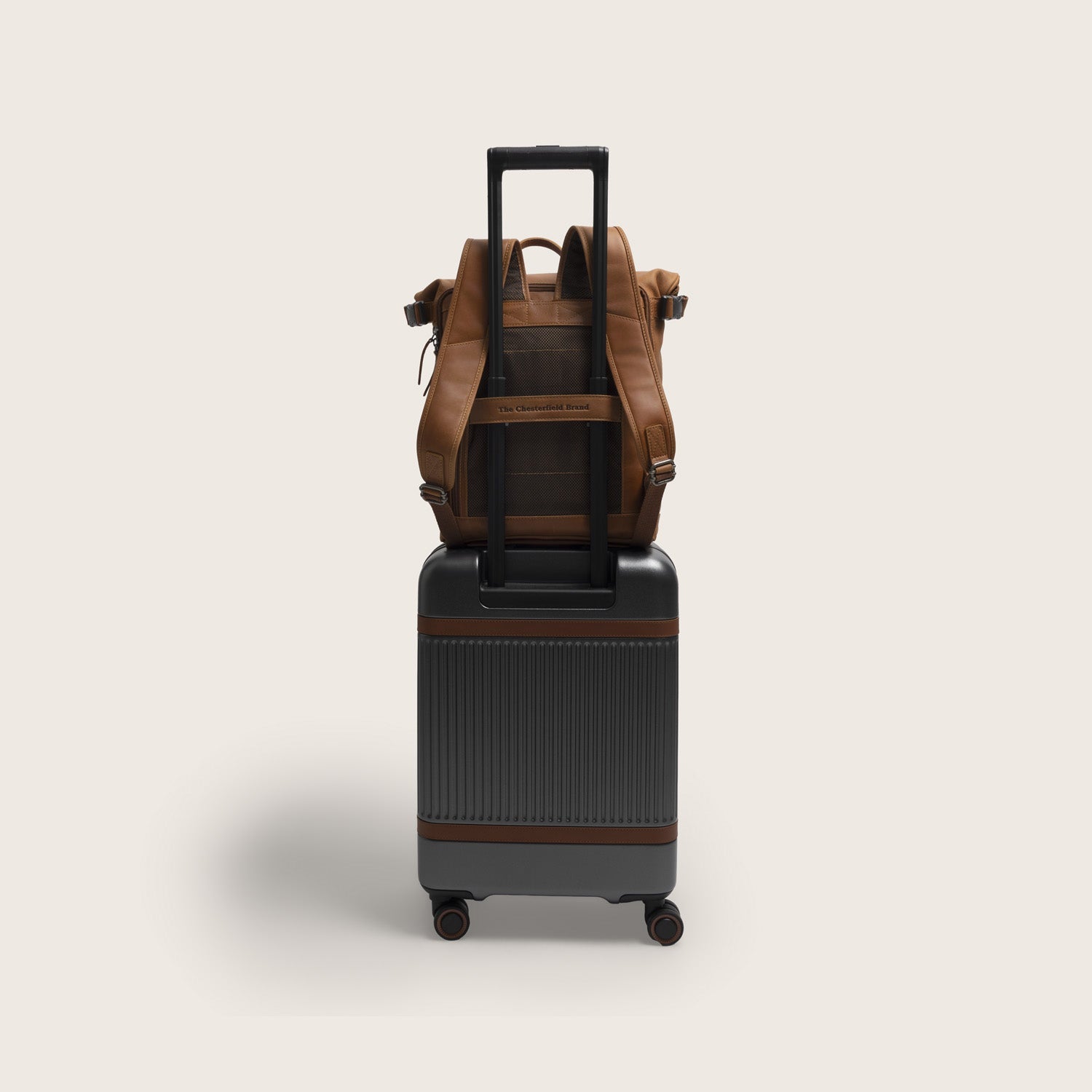 Leren Rolltop Rugzak Cognac Mazara