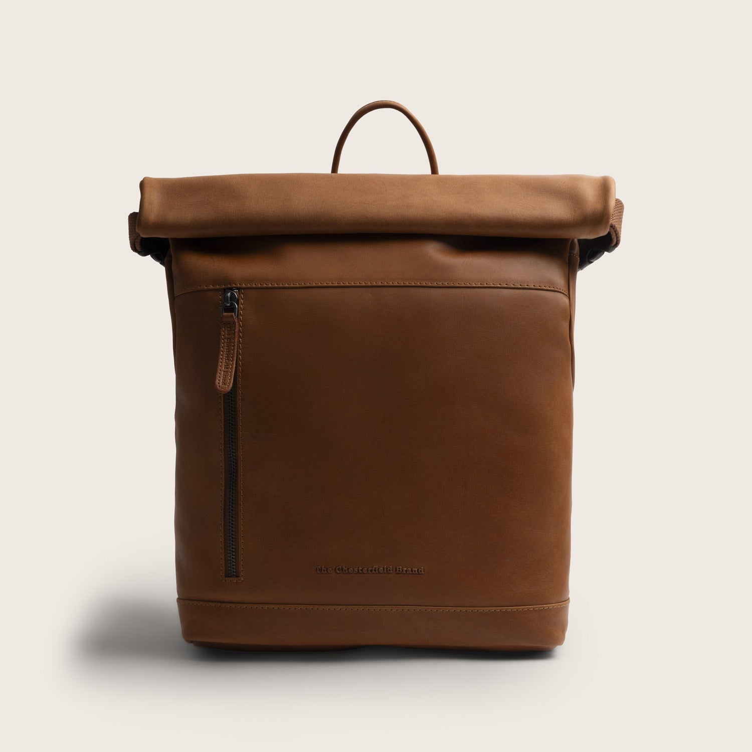 Leren Rolltop Rugzak Cognac Mazara