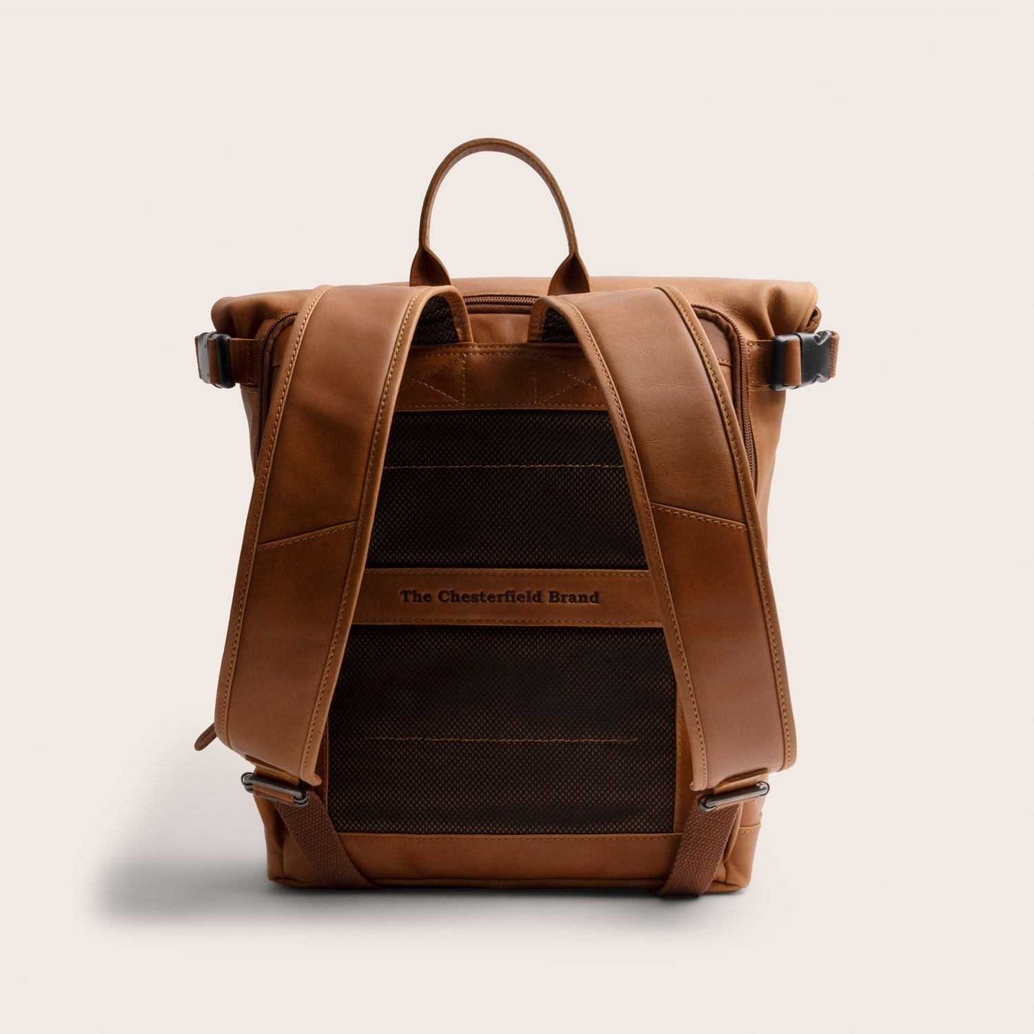 Leren Rolltop Rugzak Cognac Mazara