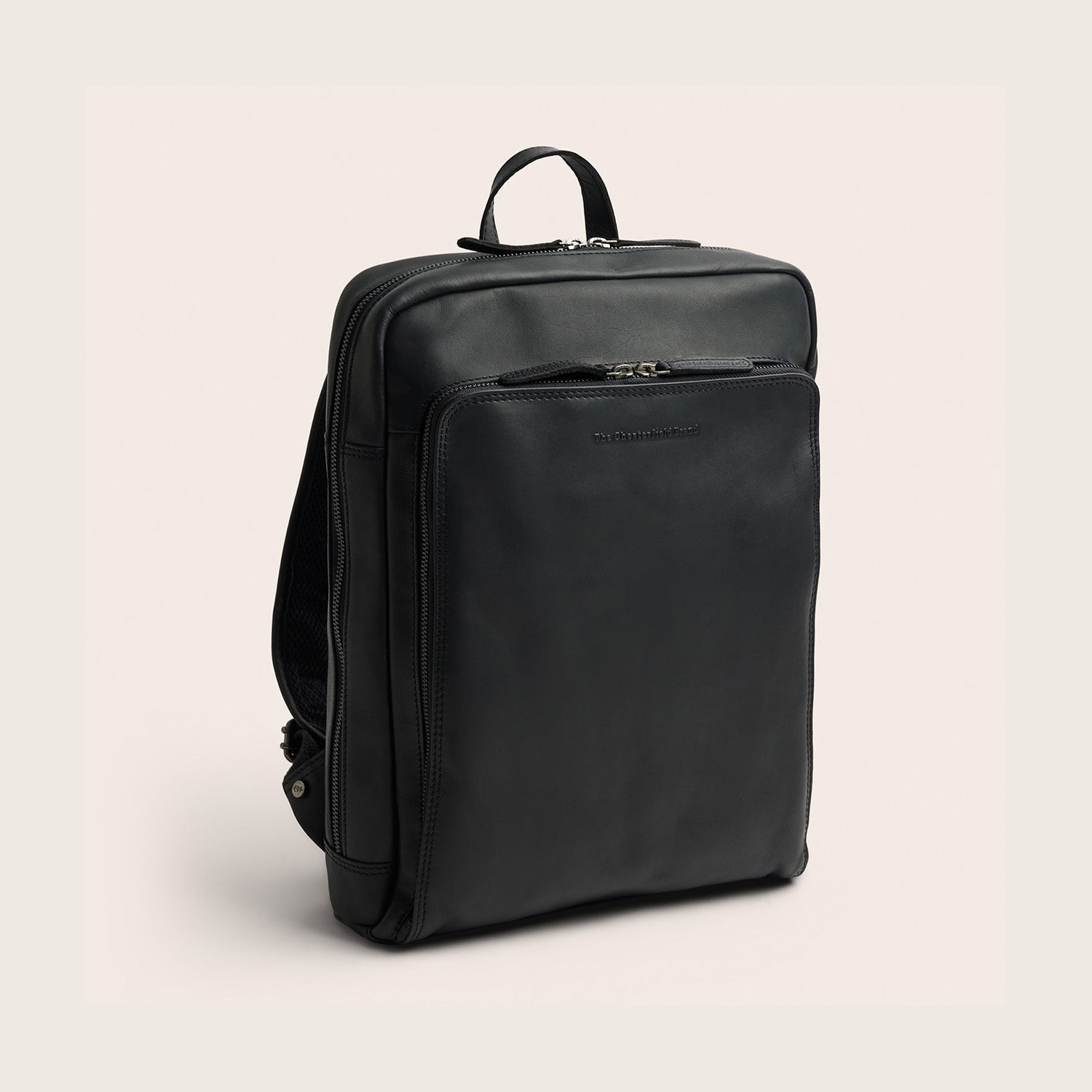Leren Laptoprugzak Zwart Jasper