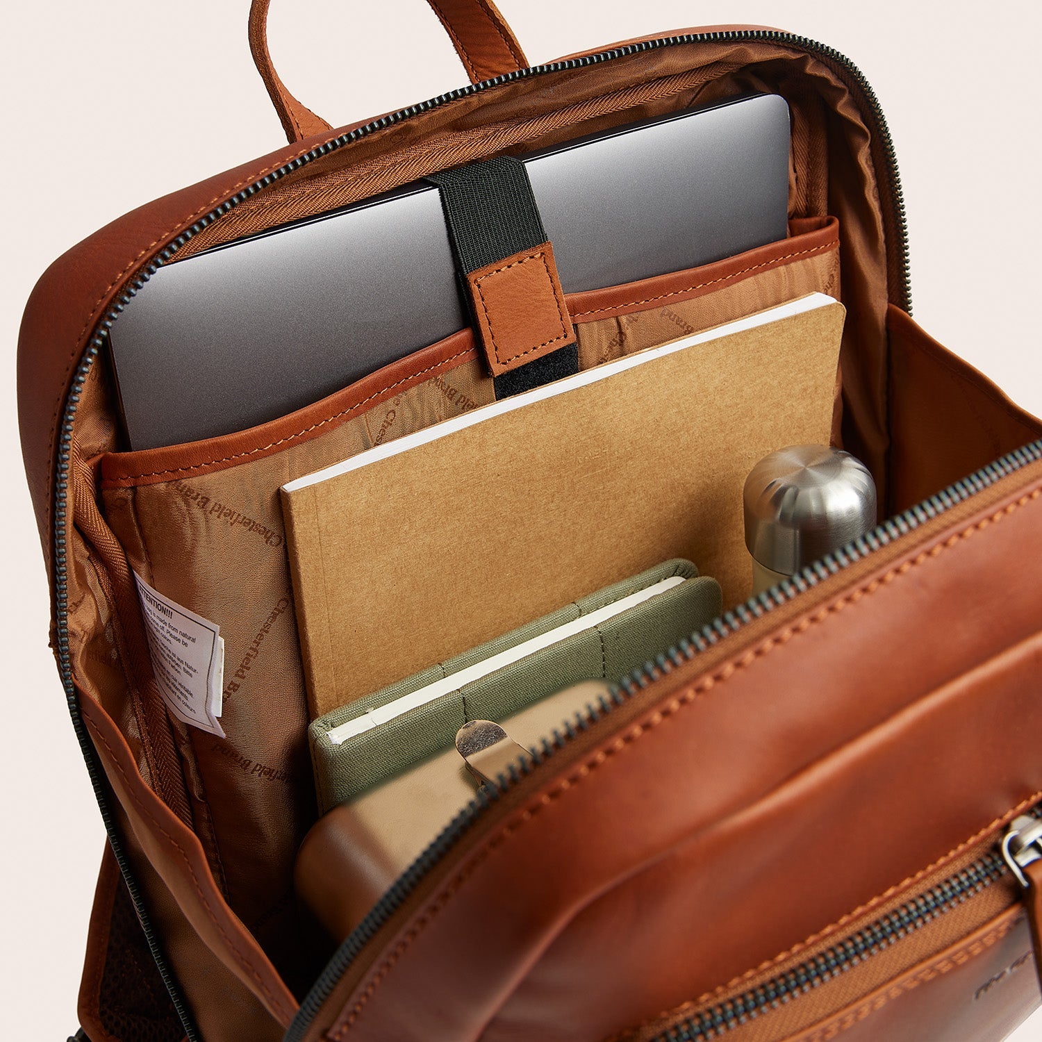 Leren Laptoprugzak Cognac Jasper
