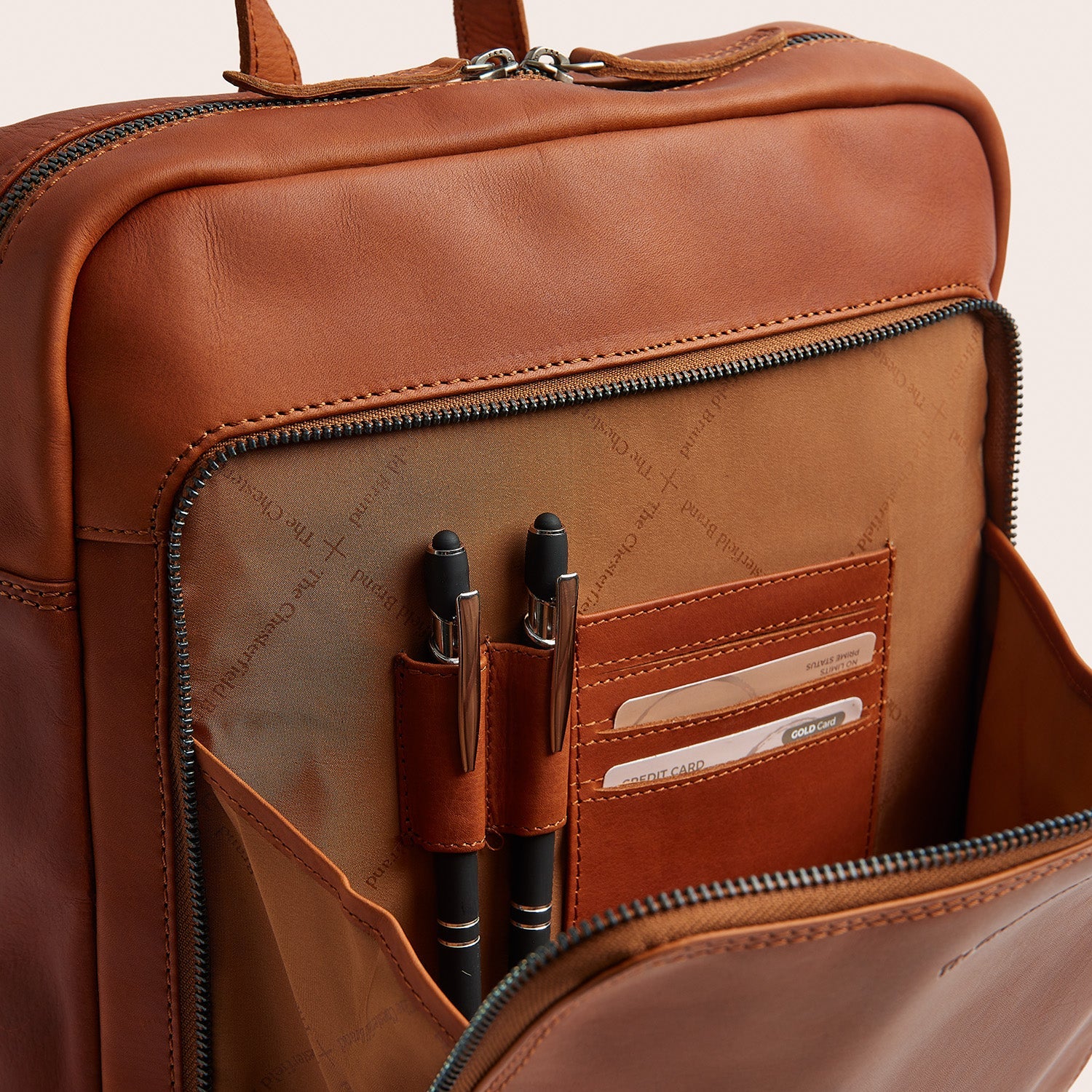 Leren Laptoprugzak Cognac Jasper
