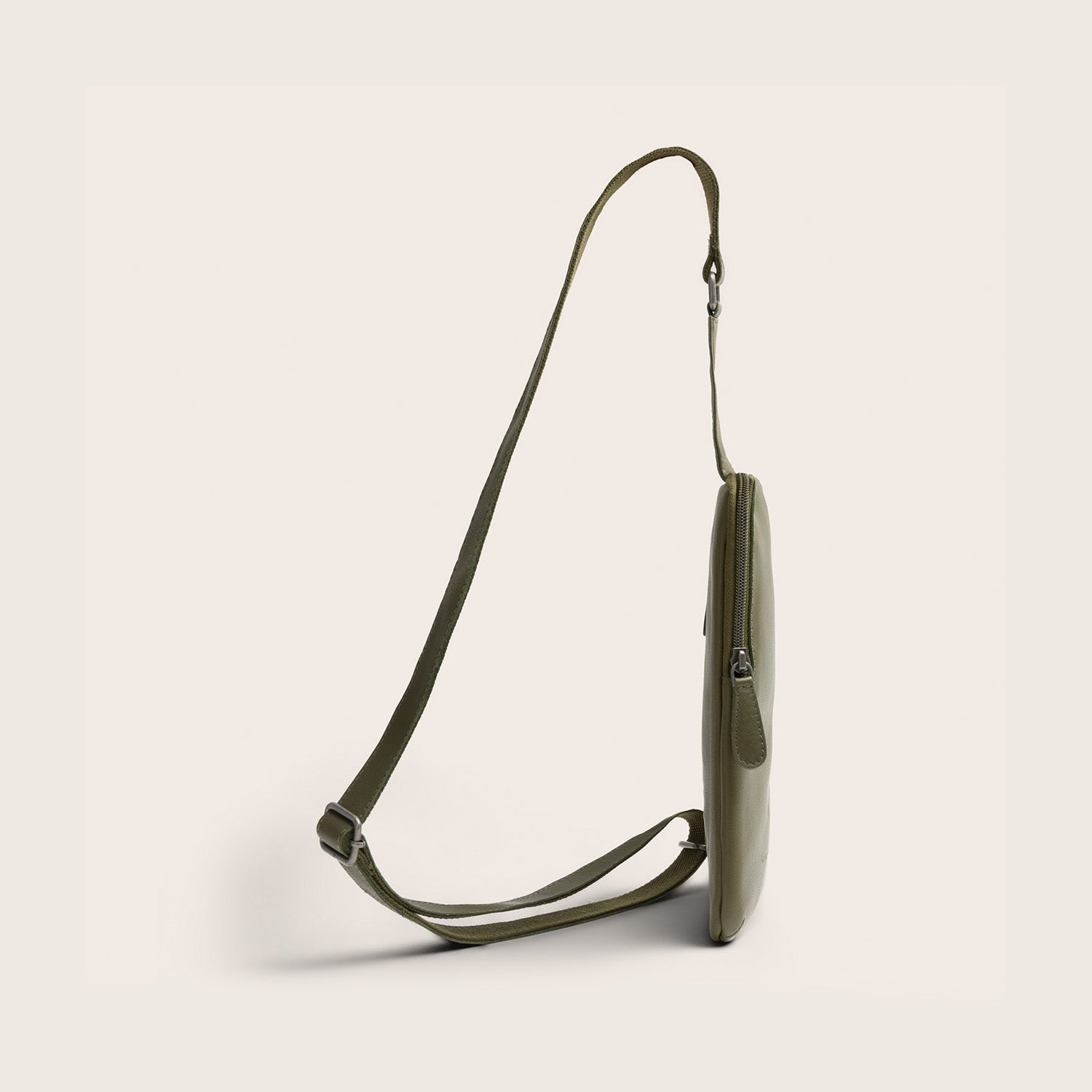 Leren Sling Bag Olijfgroen Isley