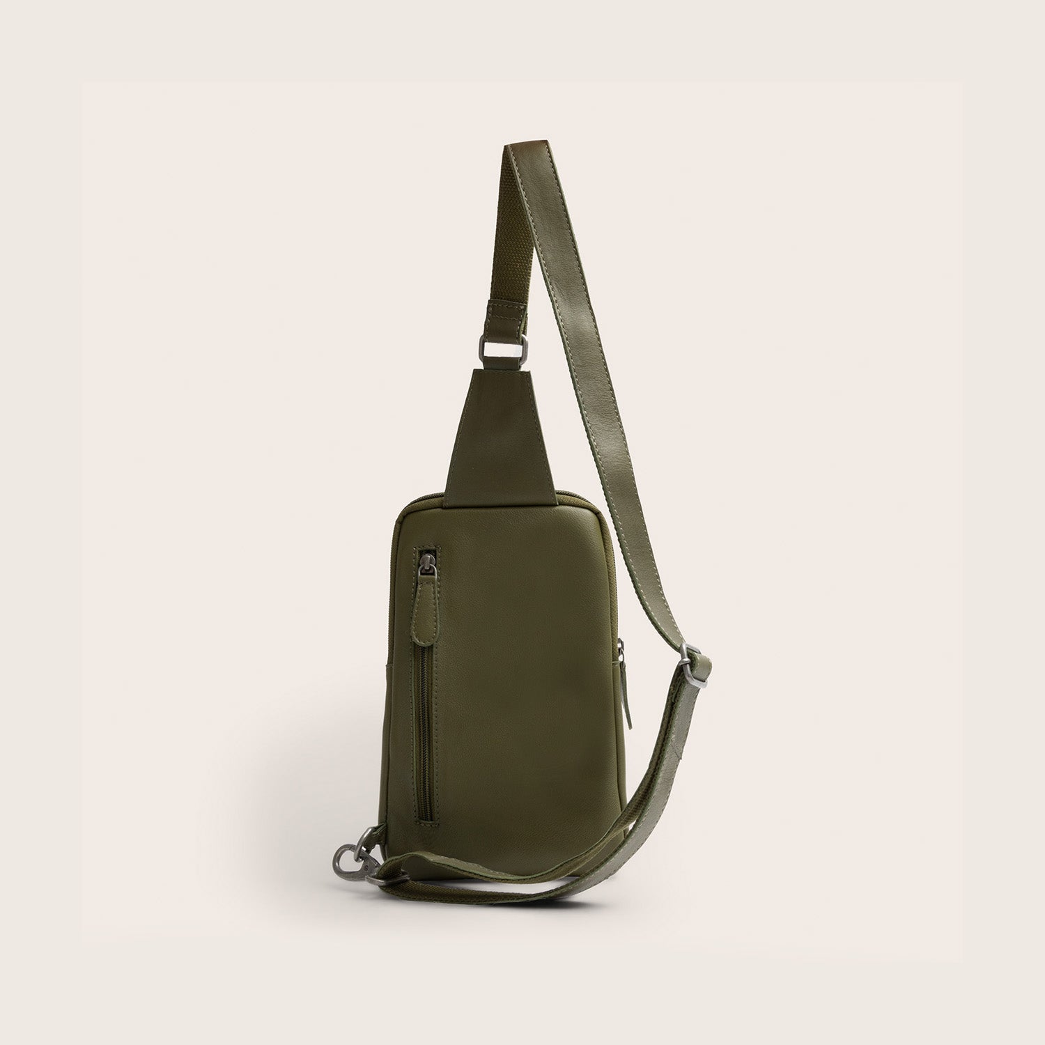 Leren Sling Bag Olijfgroen Isley
