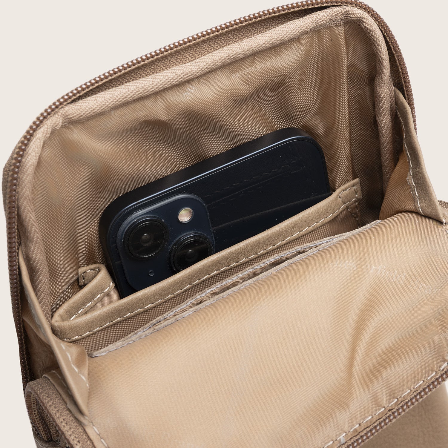 Leren Sling Bag Taupe Isley