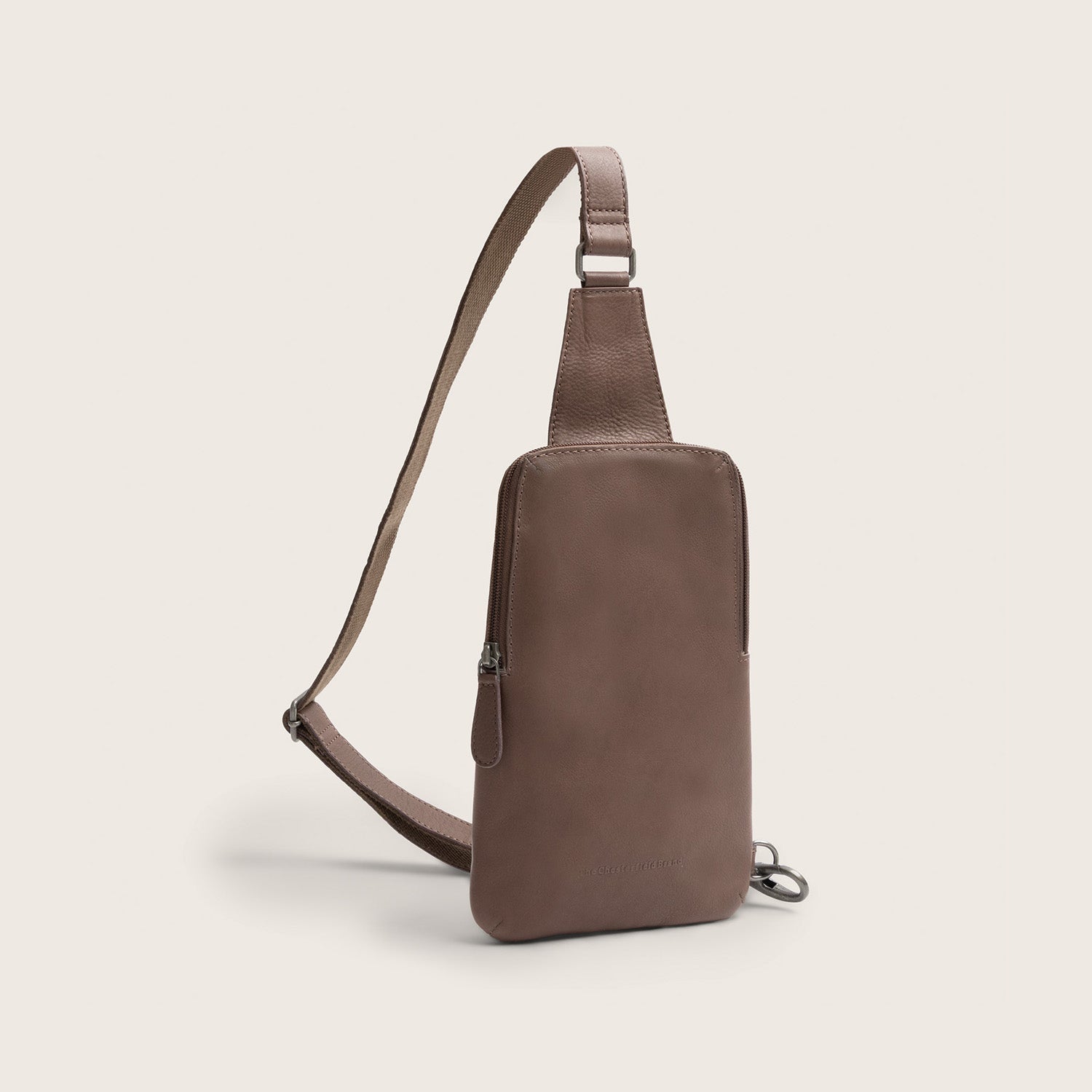 Leren Sling Bag Donker Taupe Isley