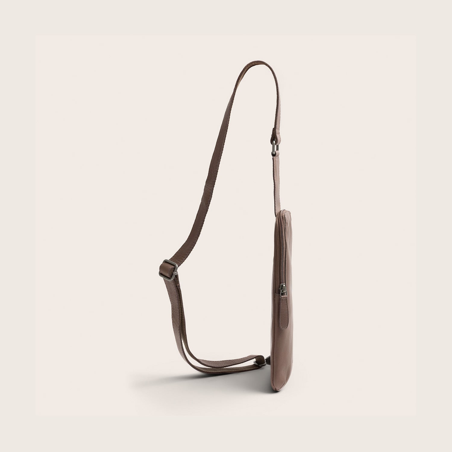 Leren Sling Bag Donker Taupe Isley