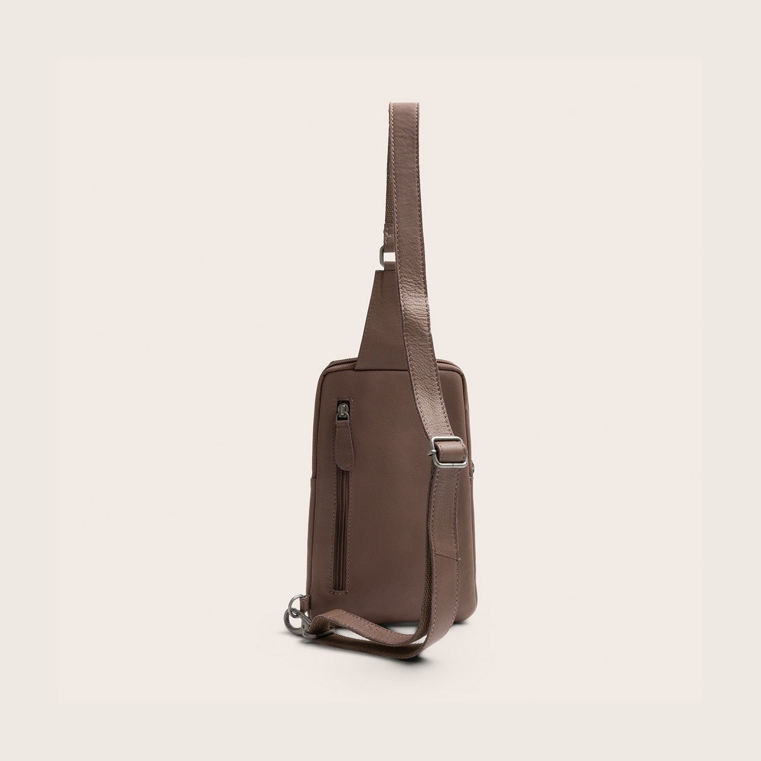Leren Sling Bag Donker Taupe Isley