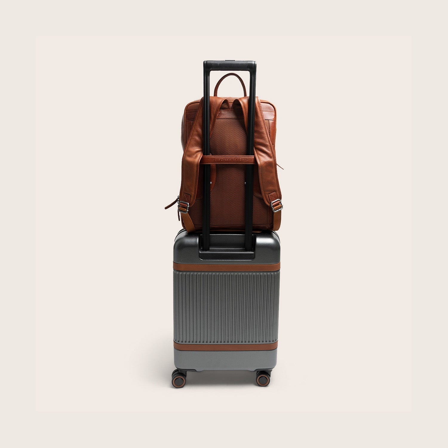 Leren Laptoprugzak Cognac Marvello