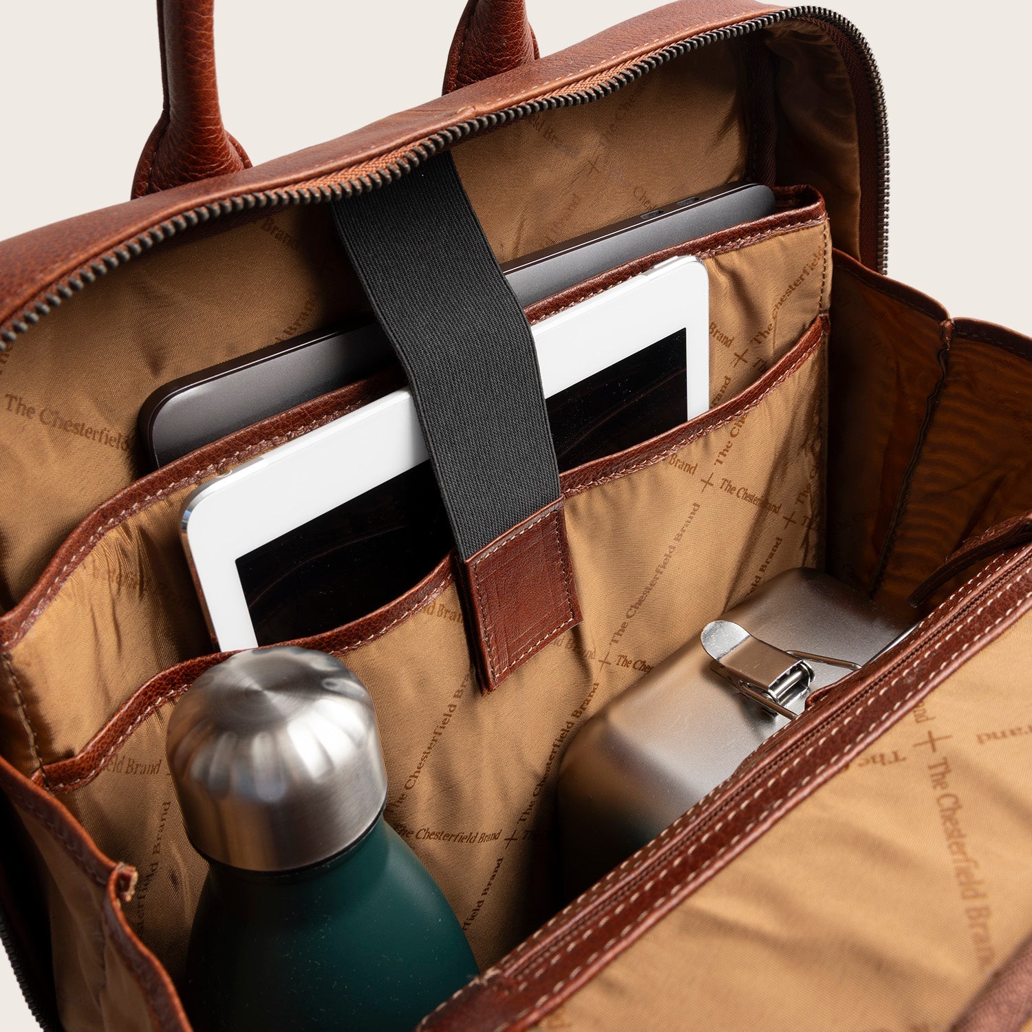 Leren Laptoprugzak Cognac Marvello