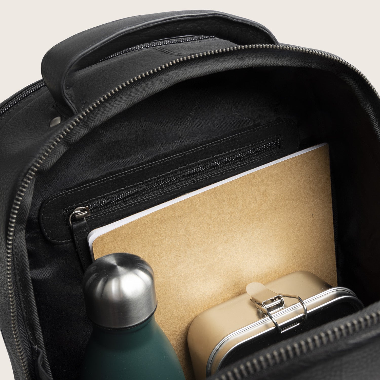 Leren Laptoprugzak Zwart Serenzo