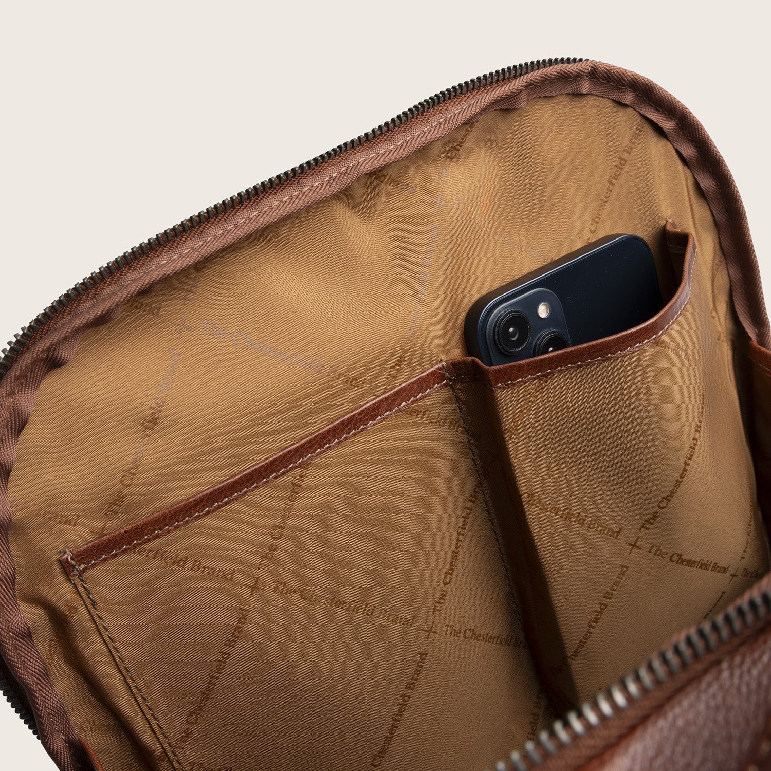 Leren Laptoprugzak Cognac Serenzo
