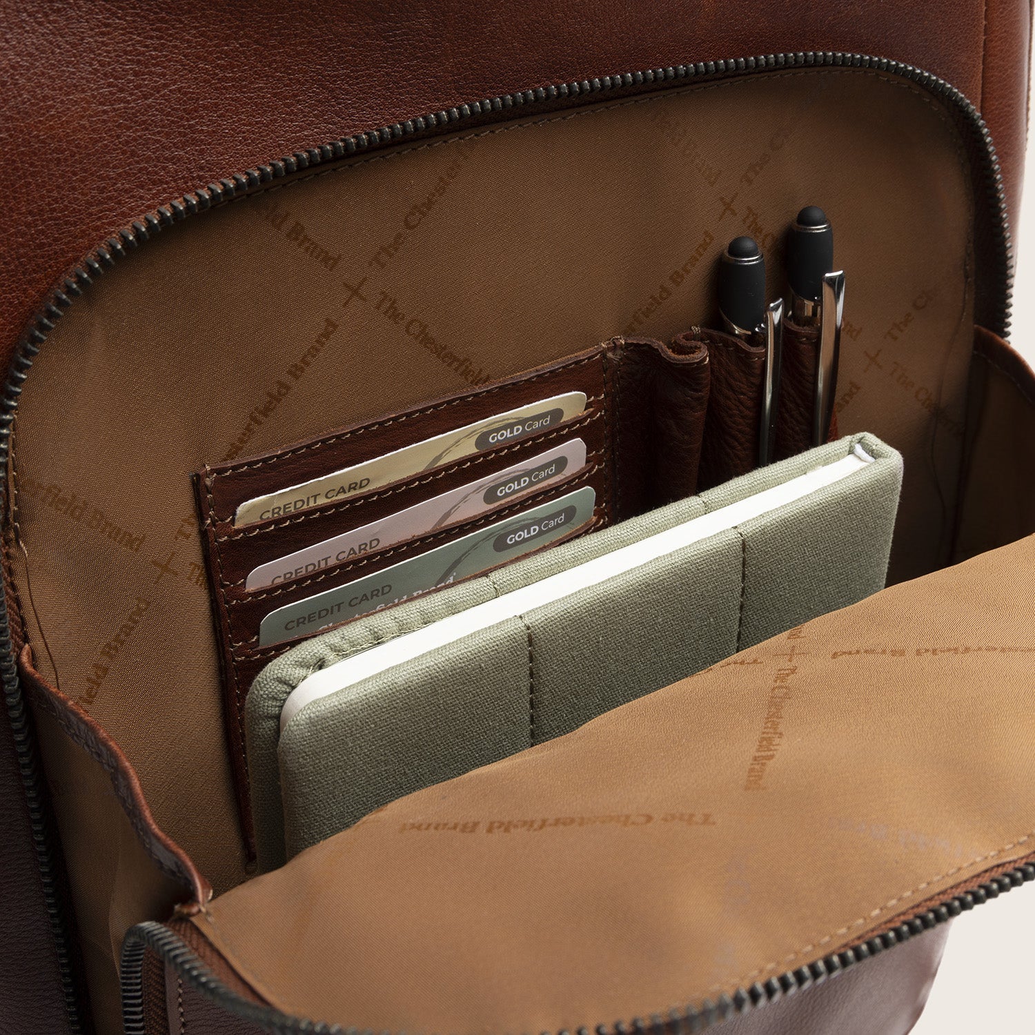 Leren Laptoprugzak Cognac Serenzo