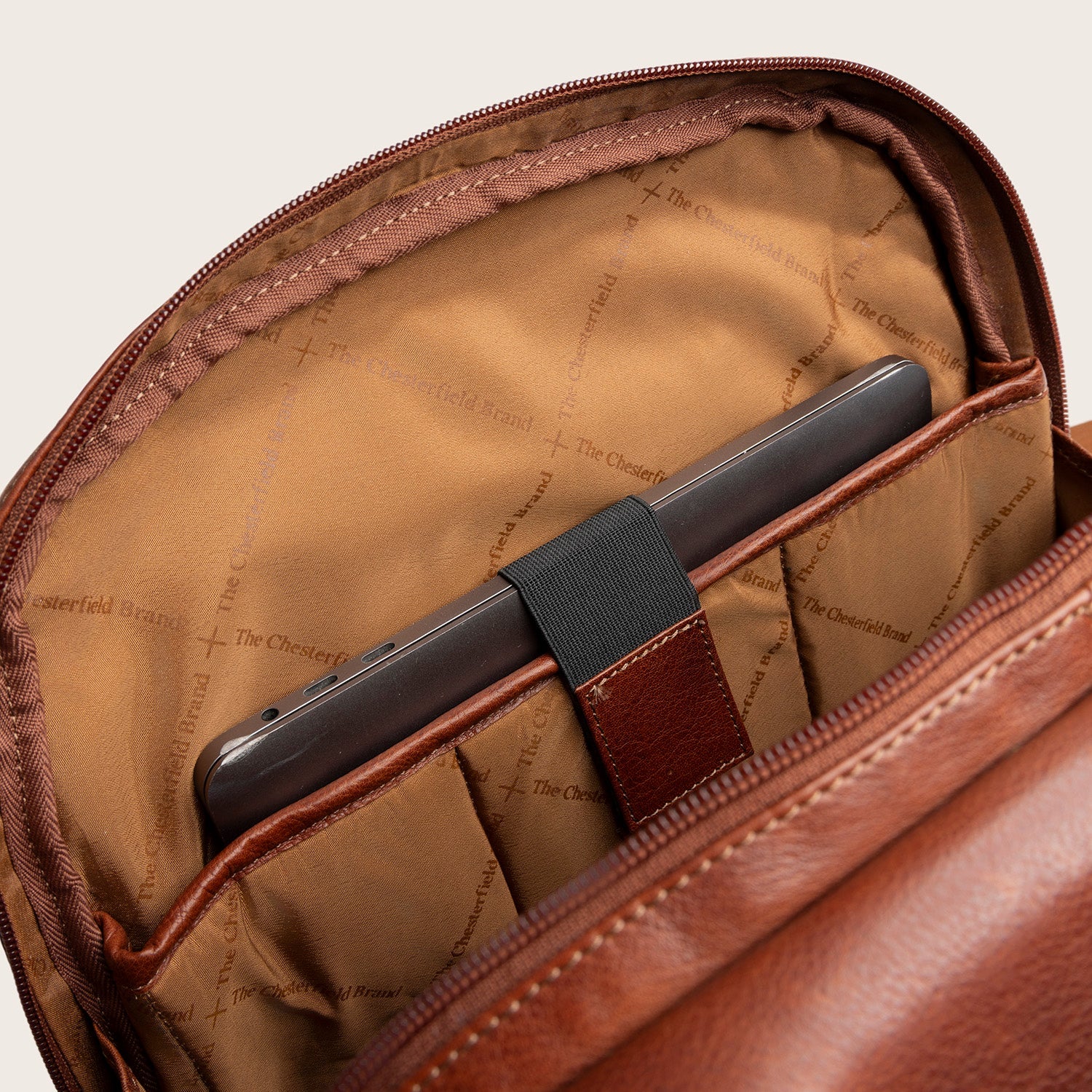 Leren Laptoprugzak Cognac Serenzo