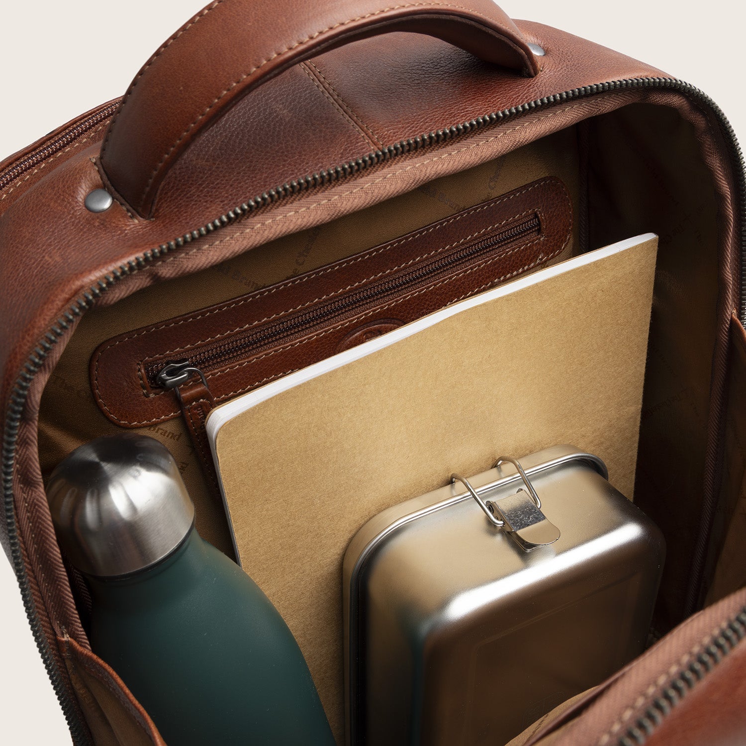 Leren Laptoprugzak Cognac Serenzo