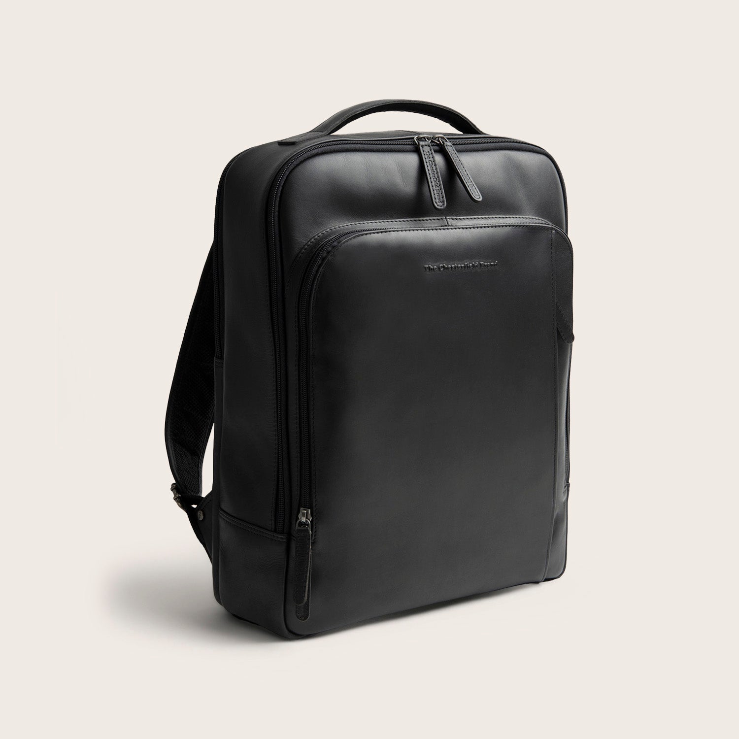 Leren Laptoprugzak Zwart Quincy