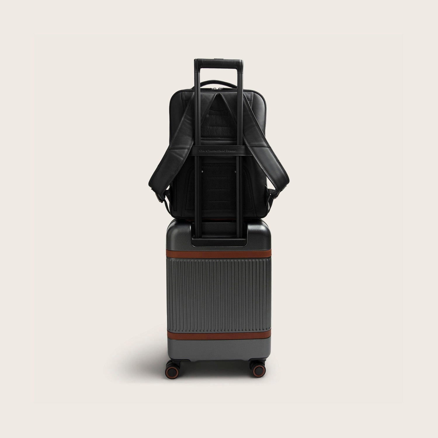 Leren Laptoprugzak Zwart Quincy