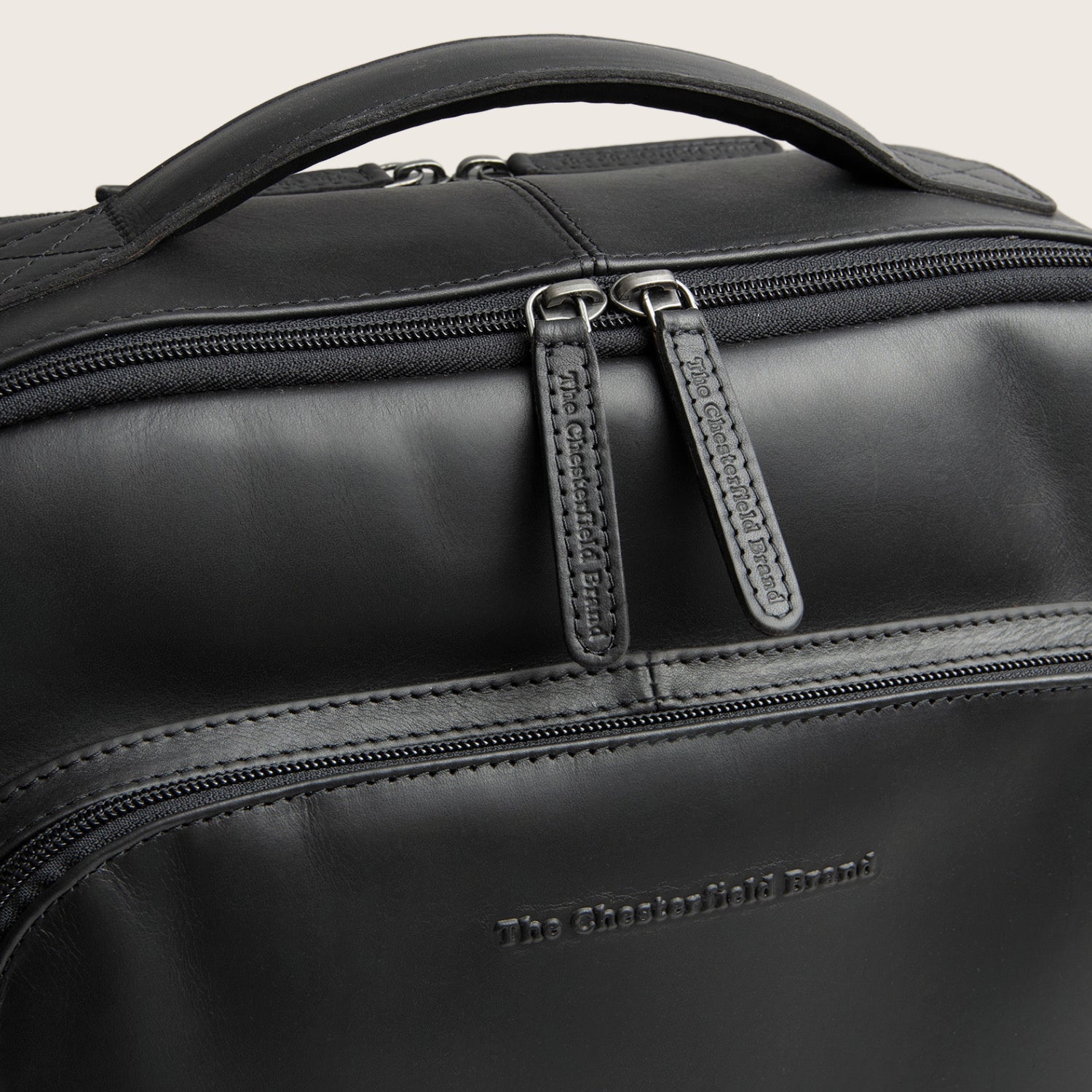 Leren Laptoprugzak Zwart Quincy