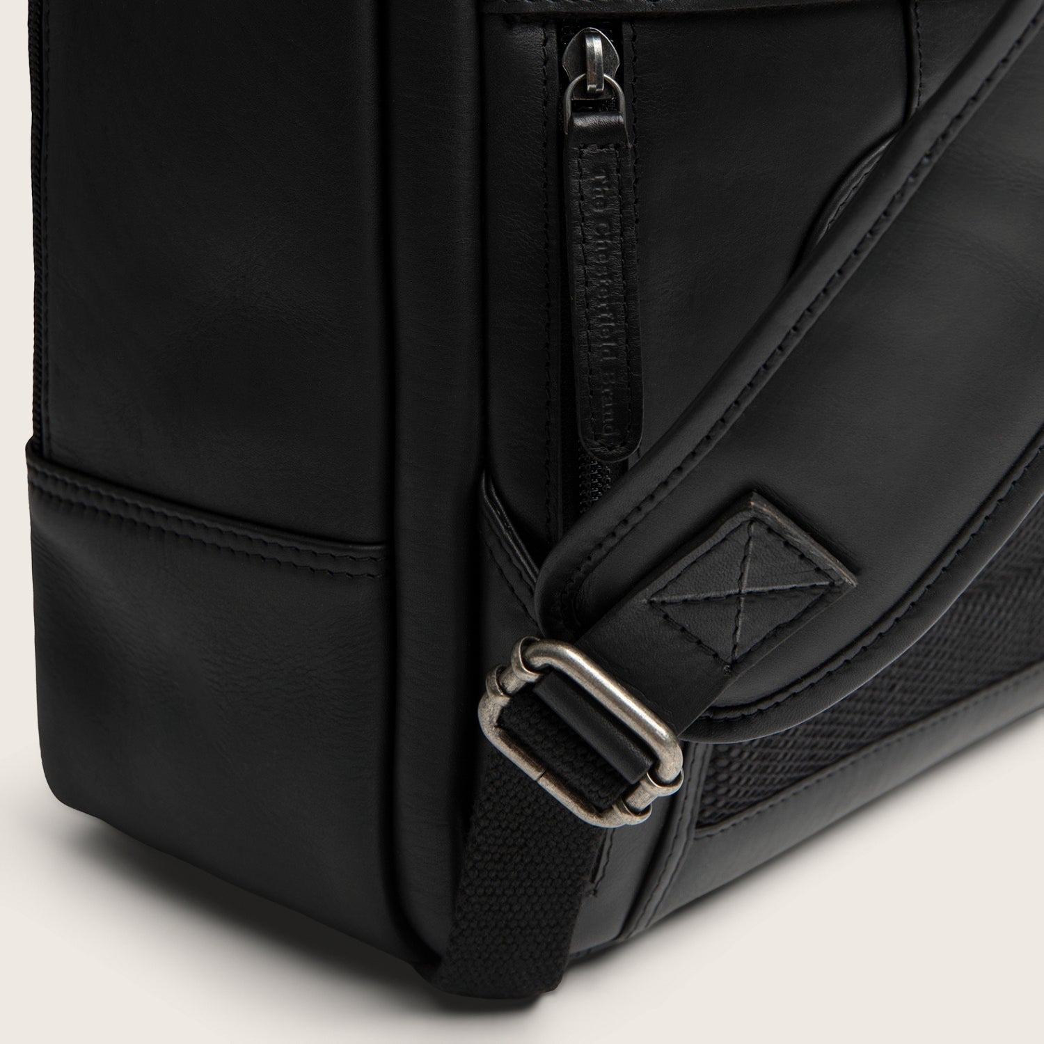 Leren Laptoprugzak Zwart Quincy
