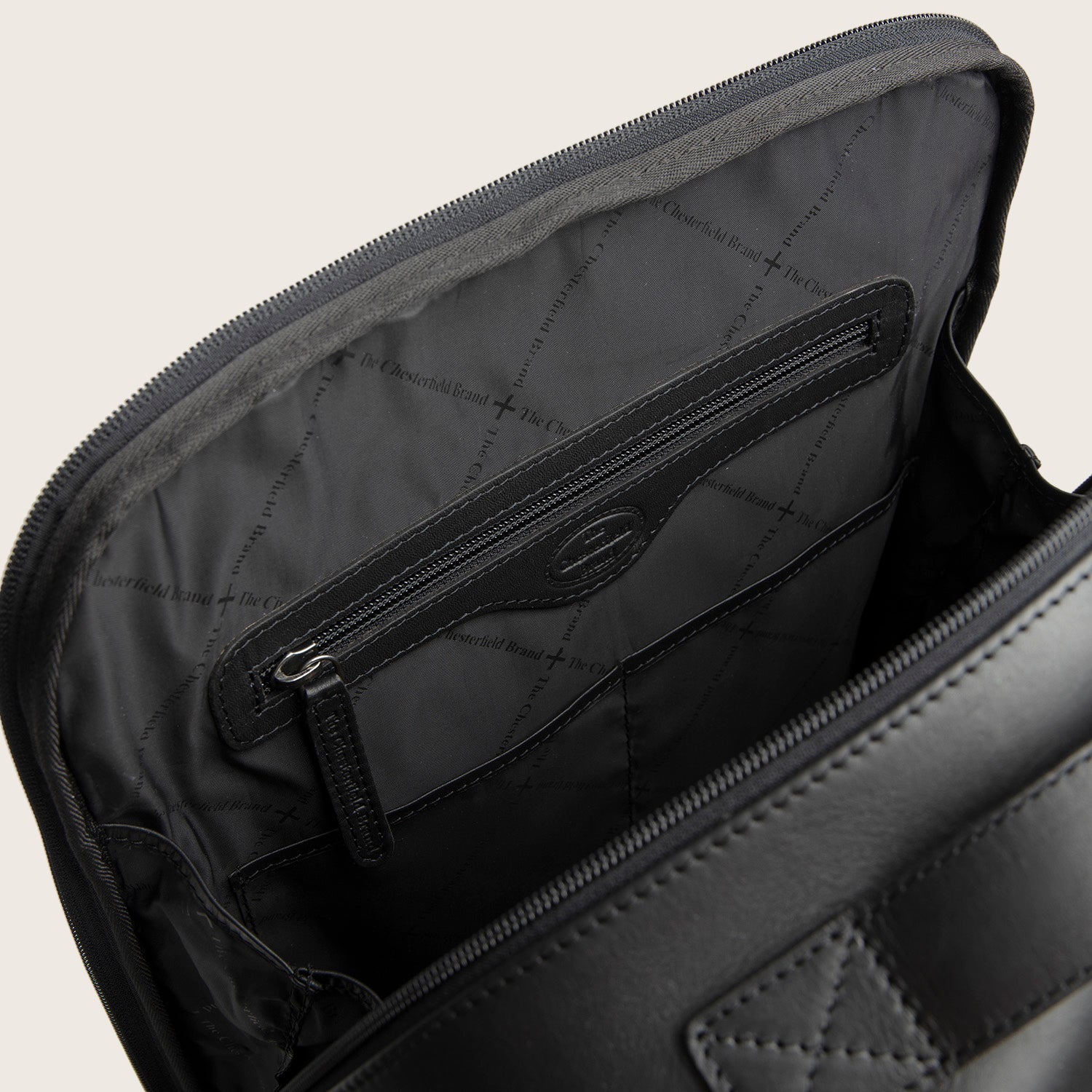 Leren Laptoprugzak Zwart Quincy