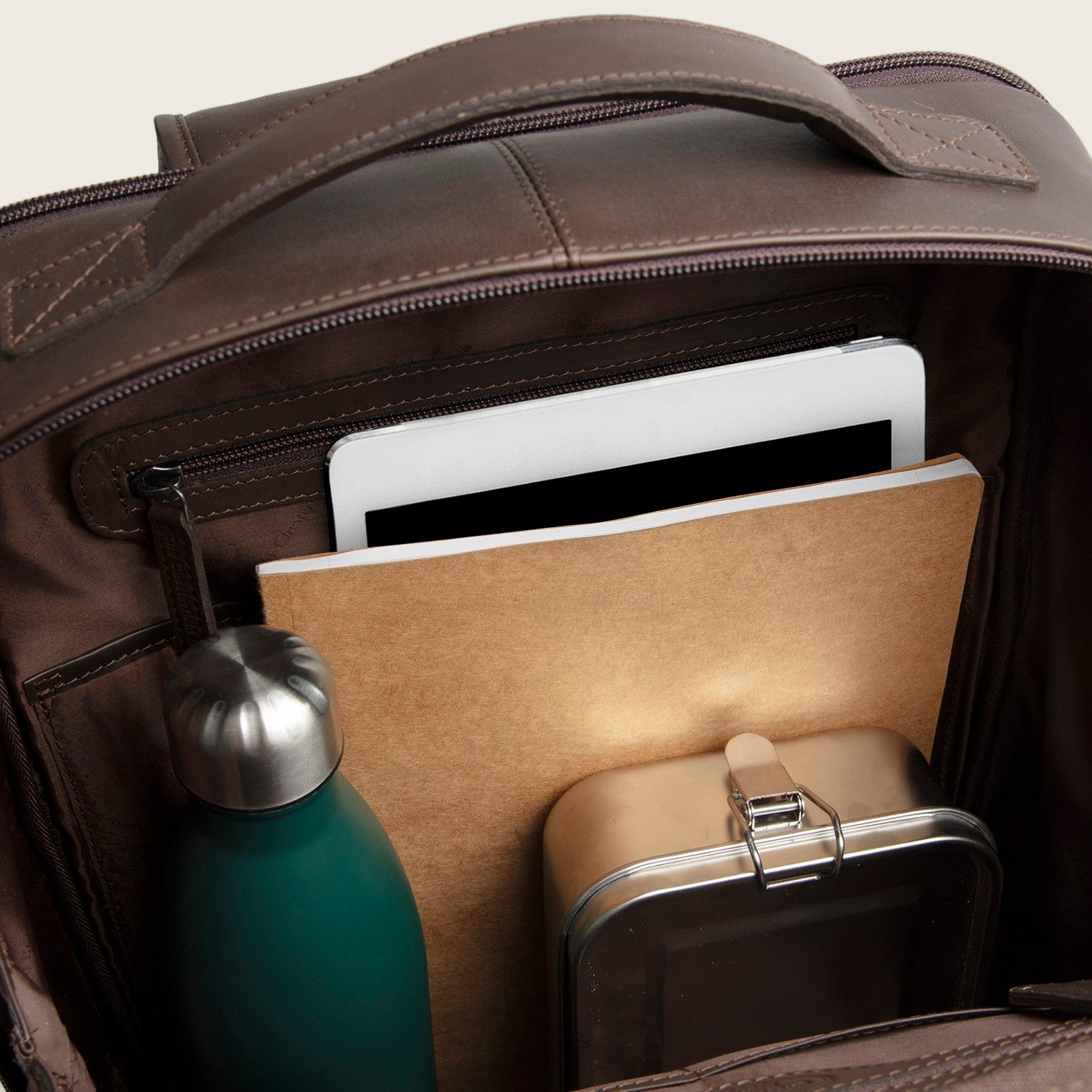 Leren Laptoprugzak Bruin Quincy