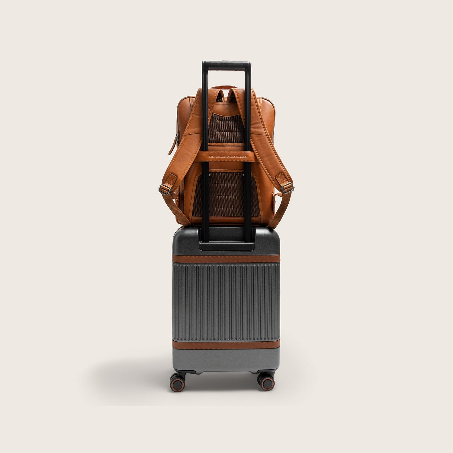 Leren Laptoprugzak Cognac Quincy