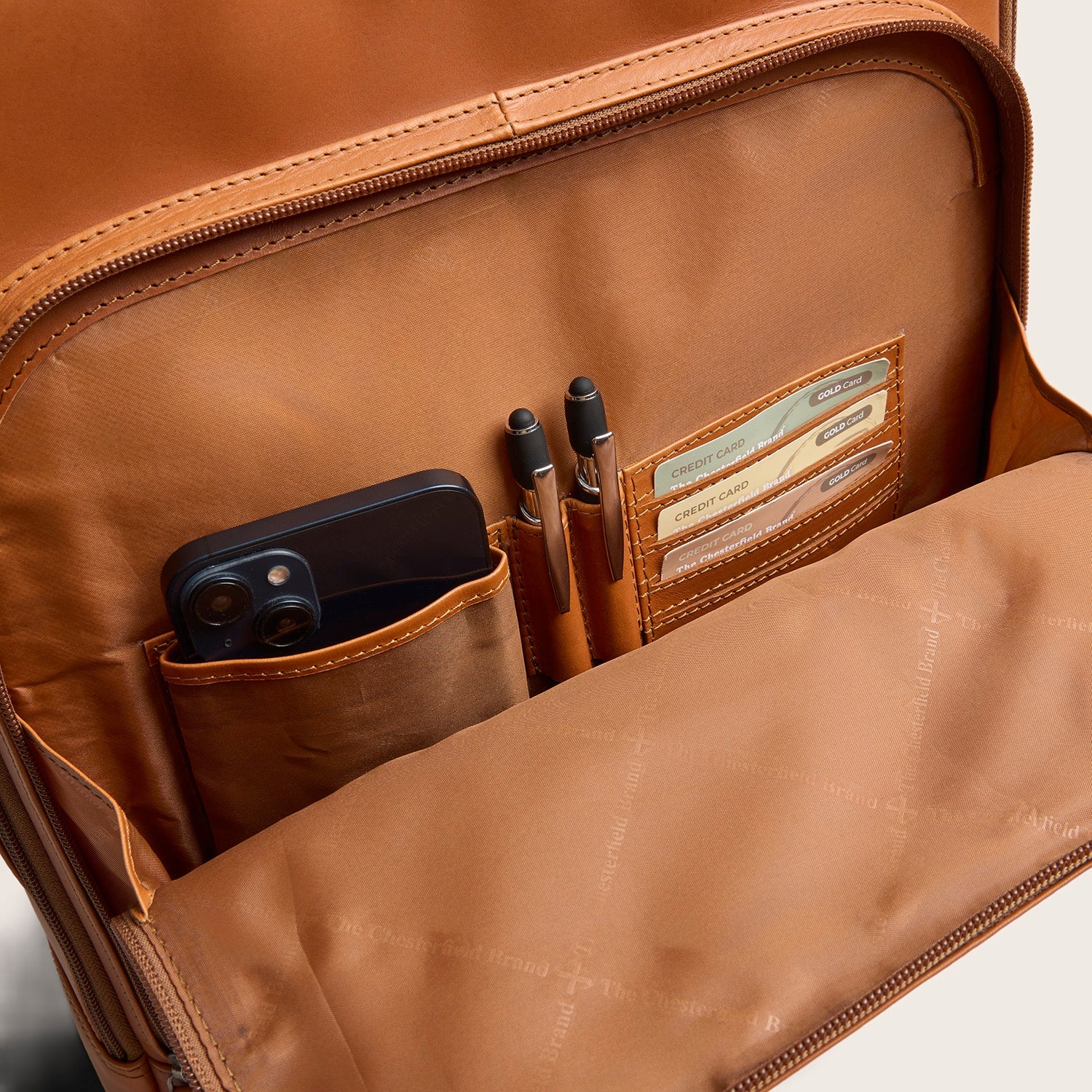 Leren Laptoprugzak Cognac Quincy