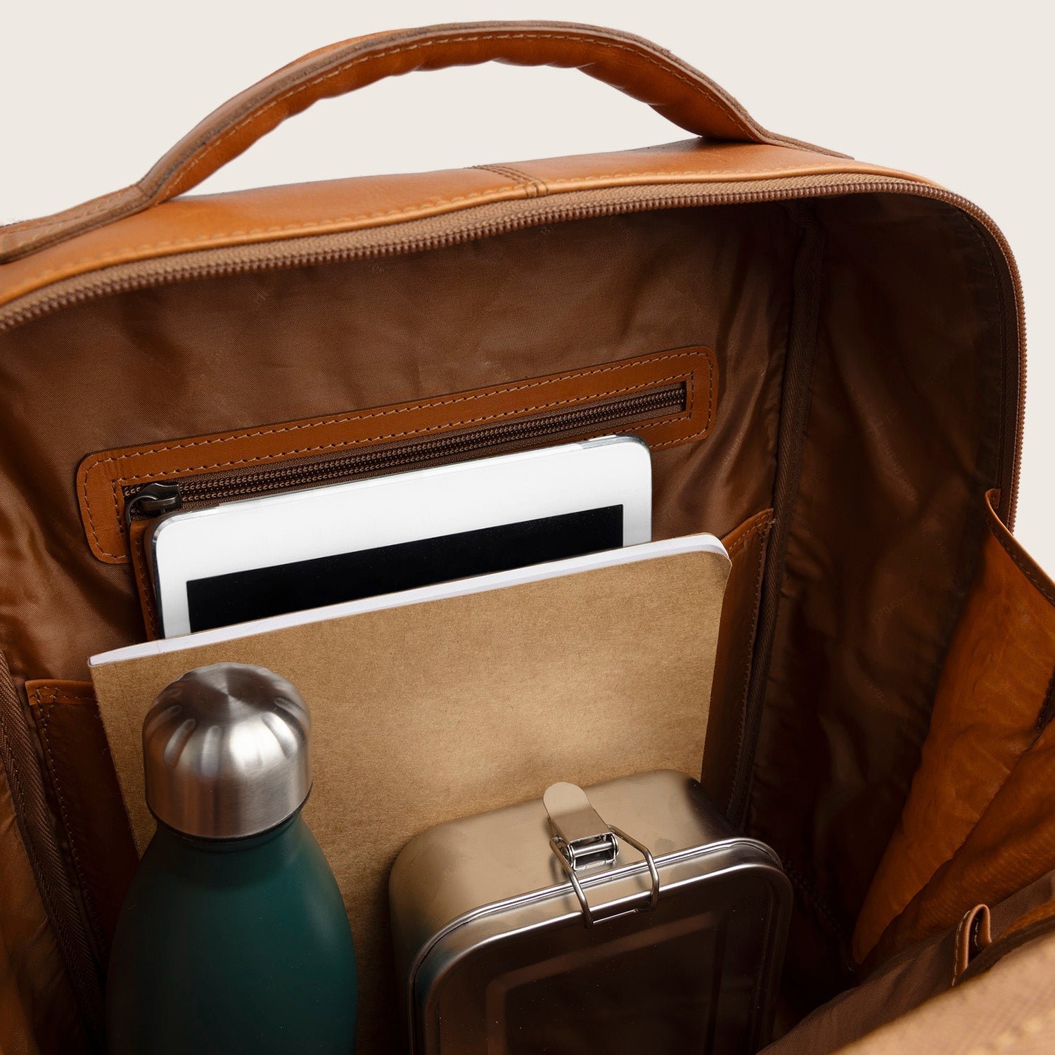 Leren Laptoprugzak Cognac Quincy