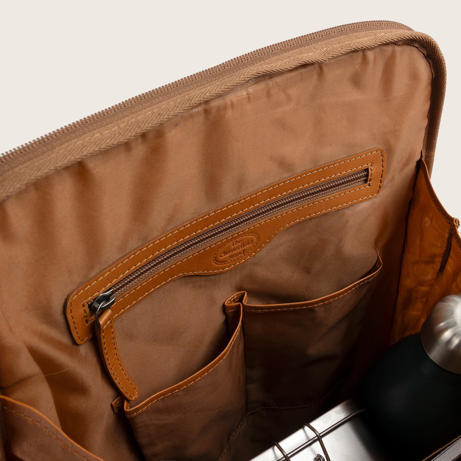 Leren Laptoprugzak Cognac Quincy