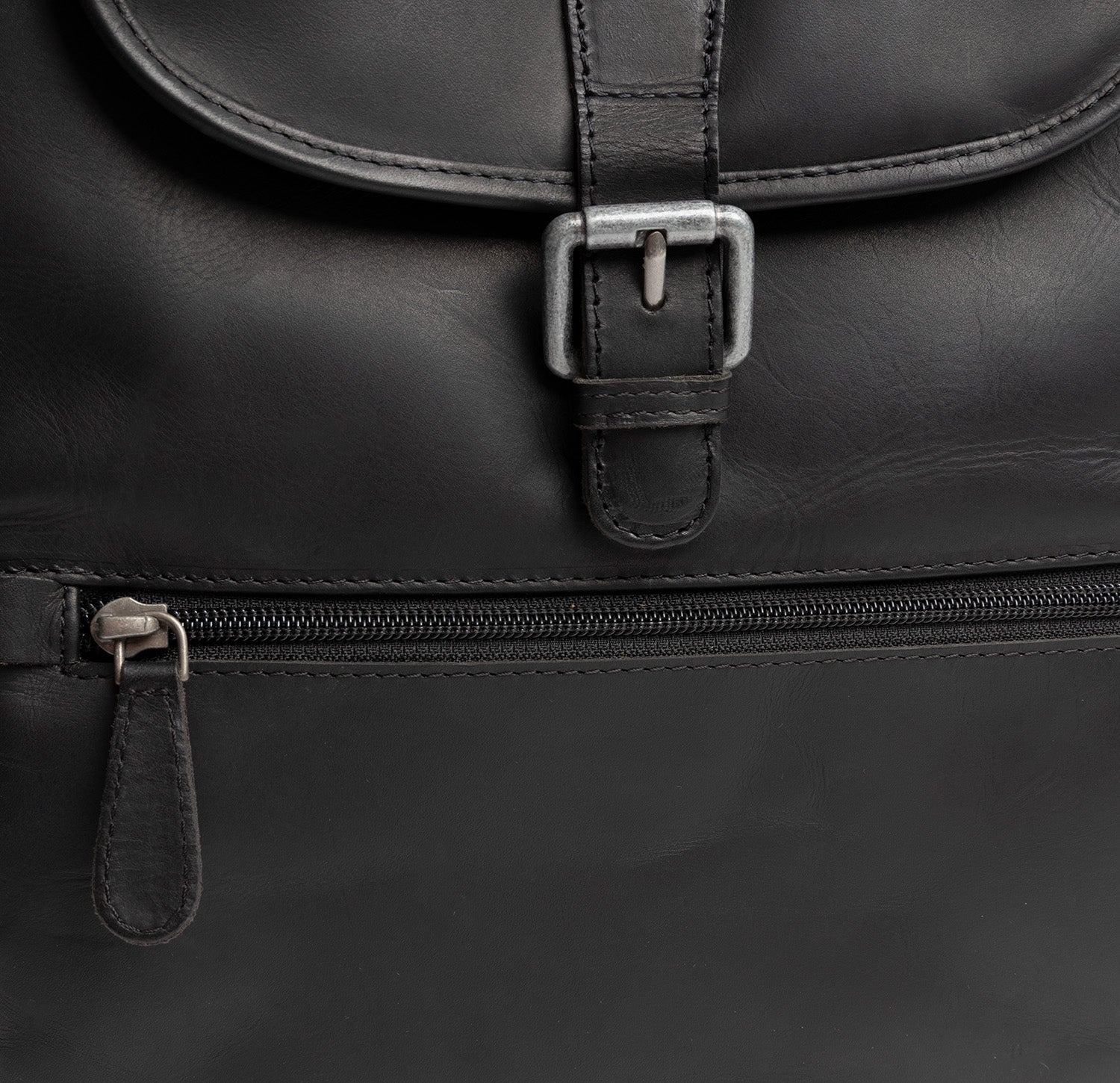 Leren Rugzak Zwart Camden